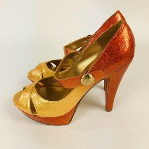 Chinese Laundry Bentley Heels Ombre Mustard Patent